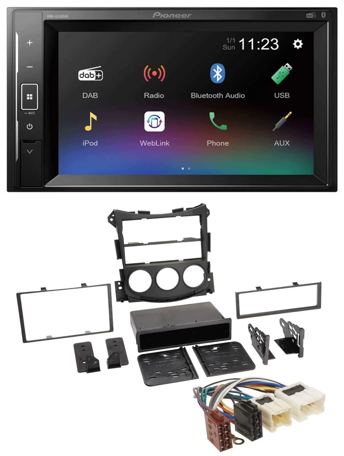Автомагнитола Pioneer 2-DIN, DAB, MP3, Bluetooth, USB для Nissan 370Z Coupe/Roadster