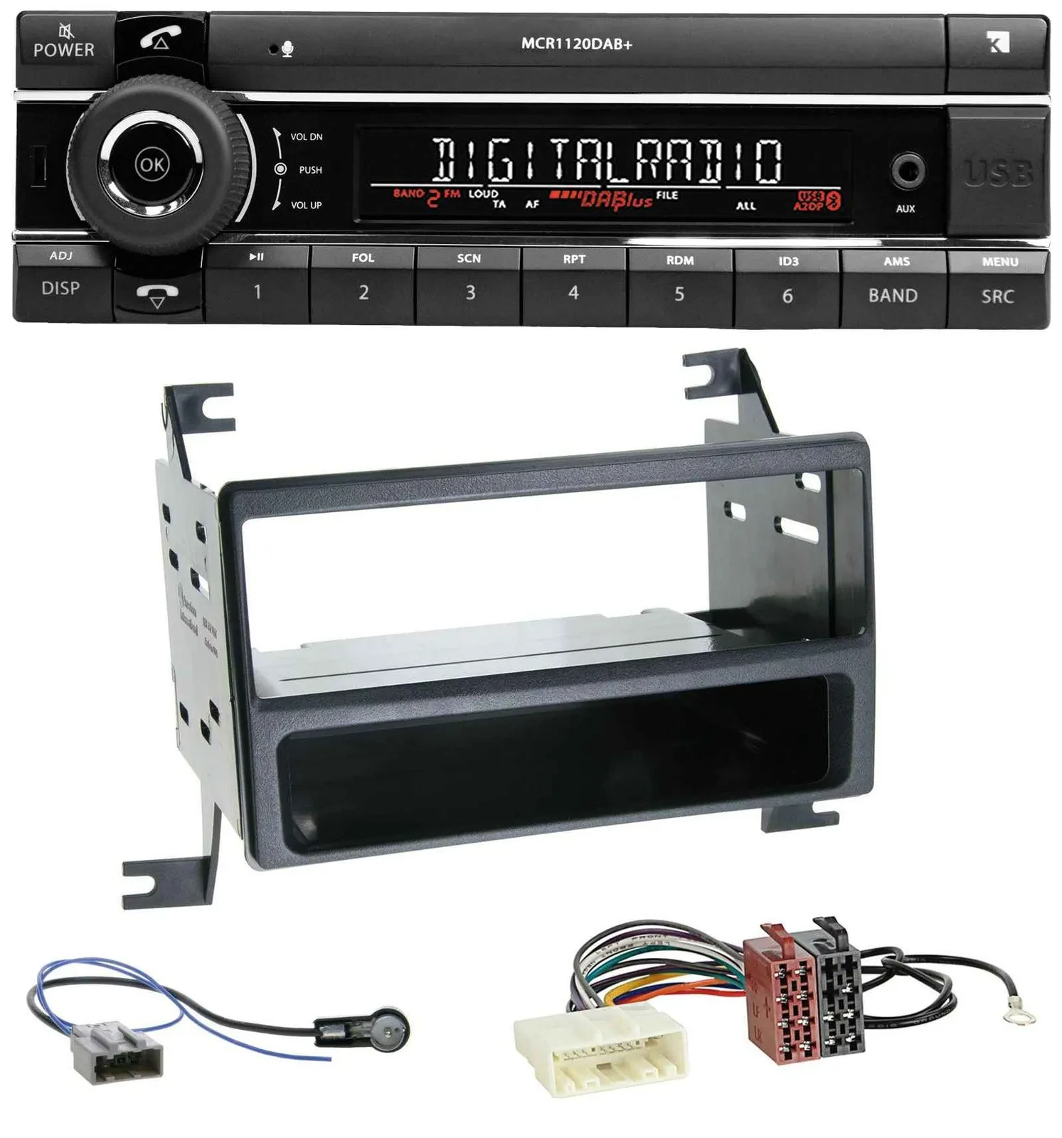 Автомагнитола для Nissan Juke (J15, 2010–2014) Kienzle Bluetooth, MP3, USB, DAB