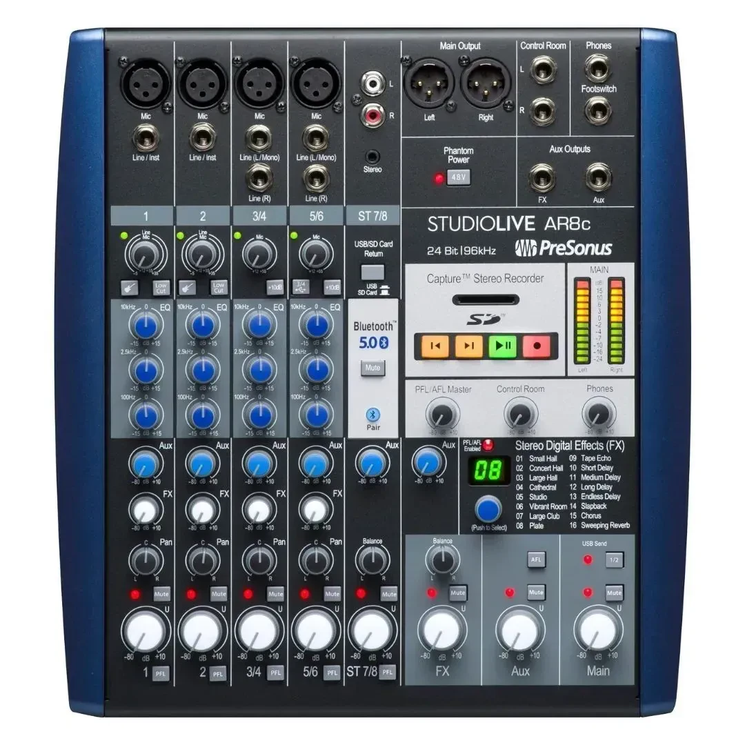 PreSonus StudioLive AR8c 8-Channel Professional Analog Mixer with XMAX Preamps