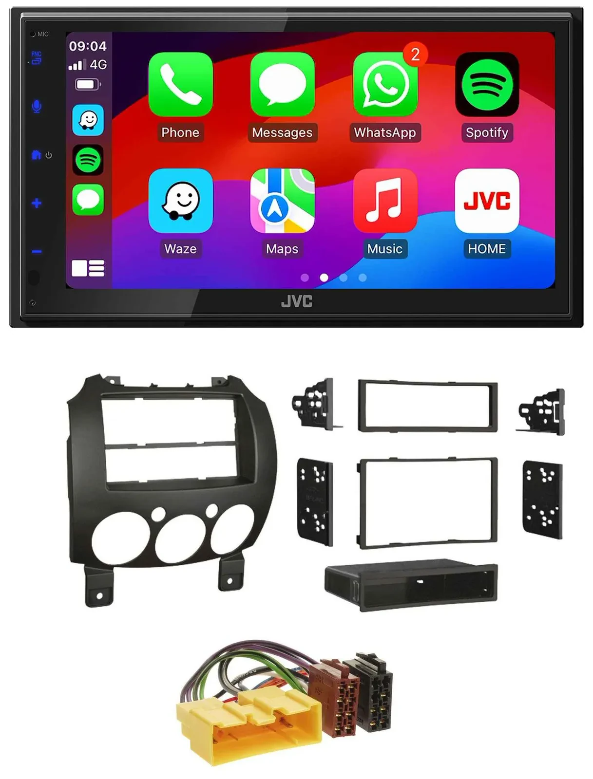 JVC Bluetooth USB MP3 2DIN DAB Autoradio für Mazda 2 (ab 2007)