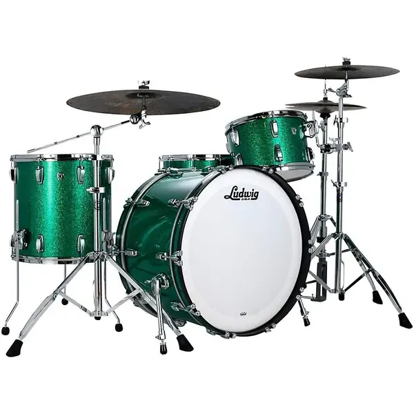 Ударная установка акустическая Ludwig Classic Oak 3-piece Pro Beat Shell Pack w/24 in. Bass Drum Green Sparkle