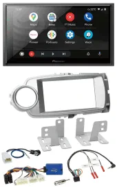 Автомагнитола Pioneer 2-DIN, DAB, Bluetooth, USB, для Toyota Yaris 2011–2014, серебристая, поддержка управления на руле