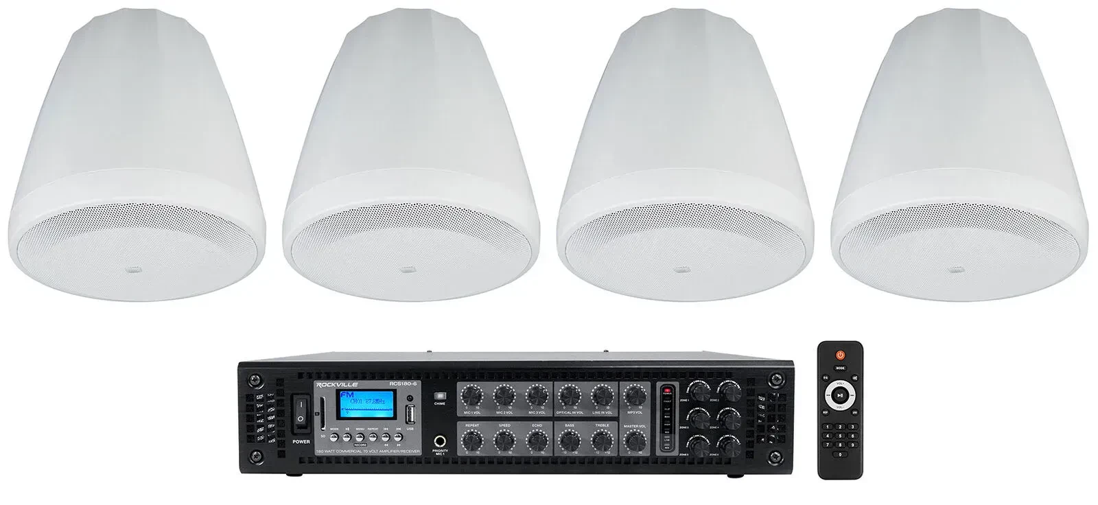 Потолочная акустика JBL Control 64P/T White с усилителем (4 штуки)