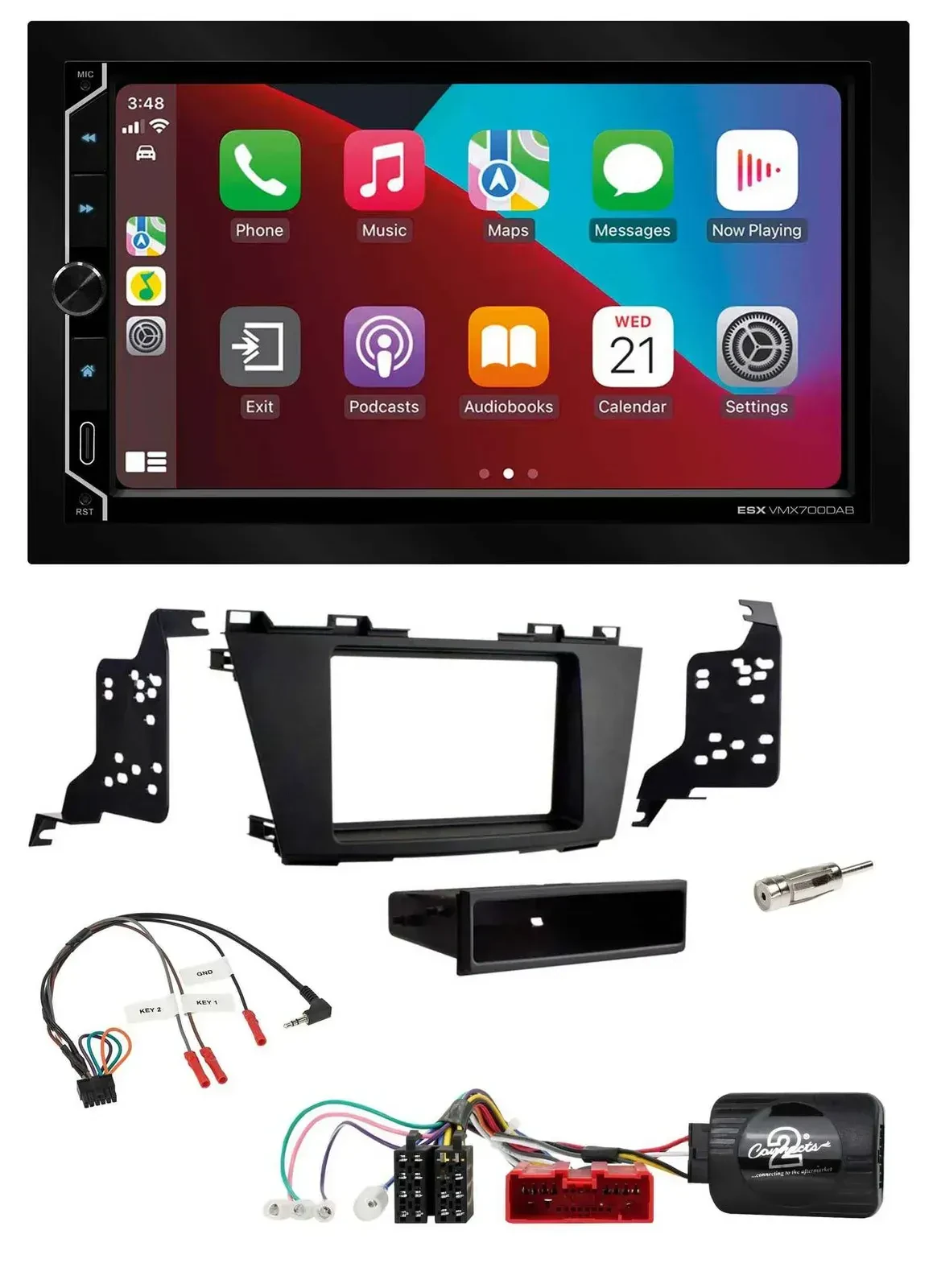 ESX 2DIN DAB USB Lenkrad Bluetooth Autoradio für Mazda 5 2010-2015