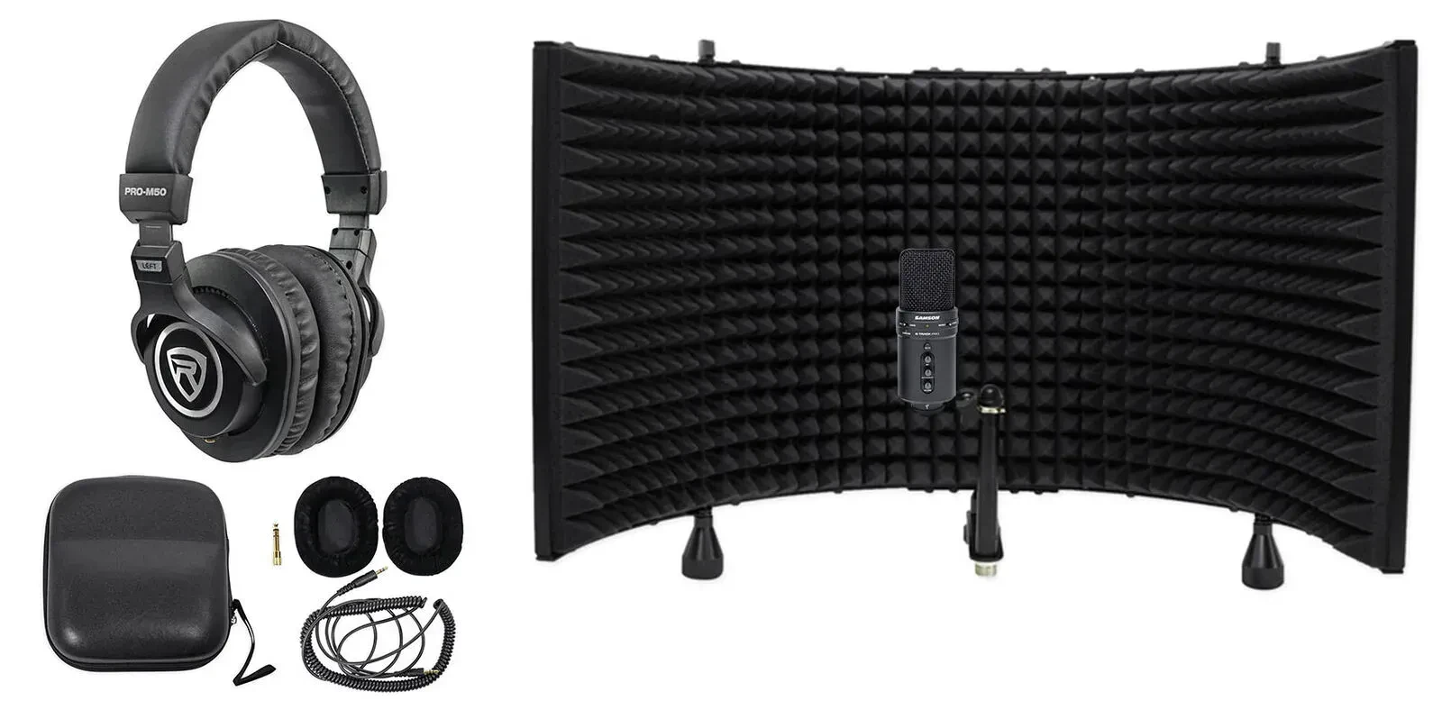 Микрофон для подкаста Samson G-Track Pro Studio USB, со встроенным аудиоинтерфейсом (набор) с наушниками и акустическим экраном