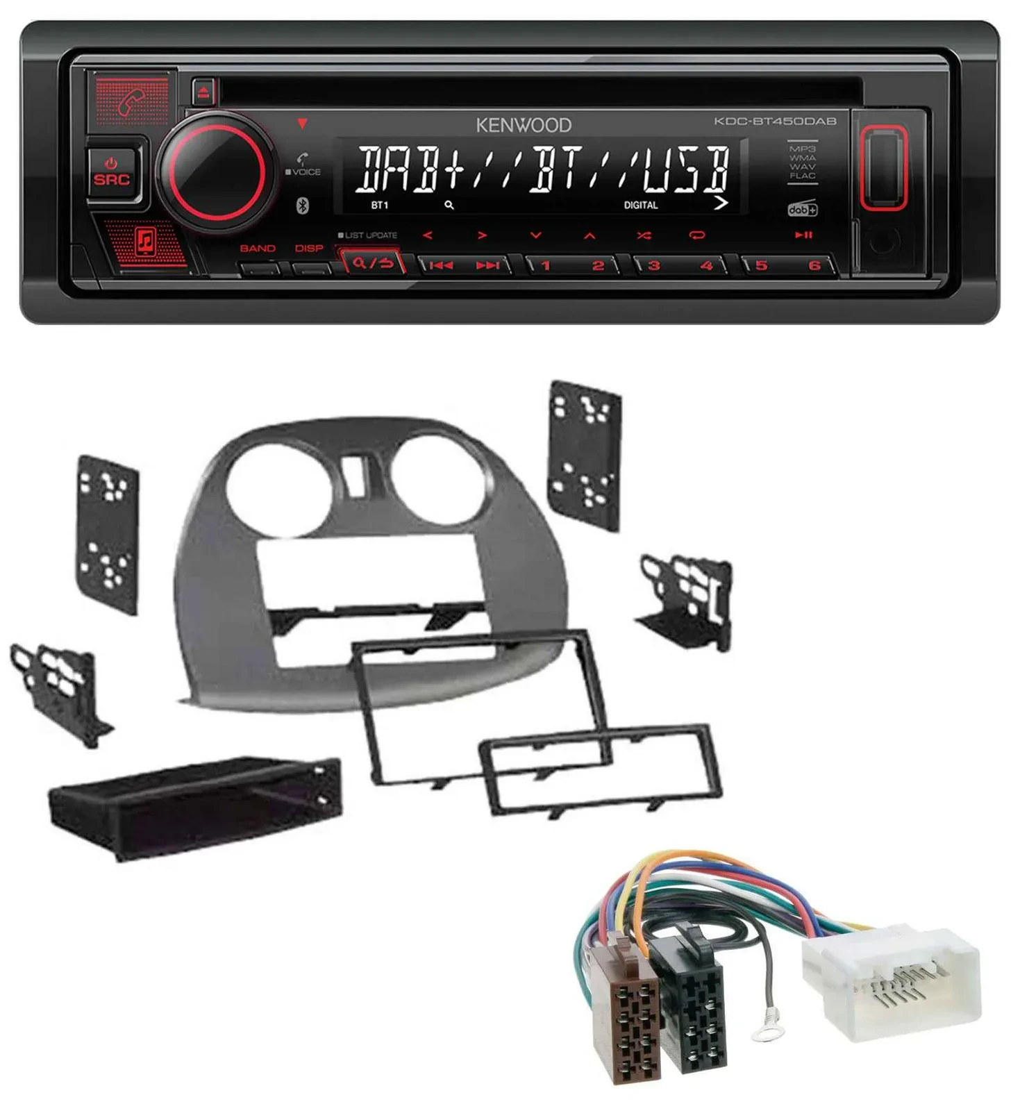 Автомагнитола Kenwood CD/USB/Bluetooth/DAB для Mitsubishi Eclipse 4G 2005–2012