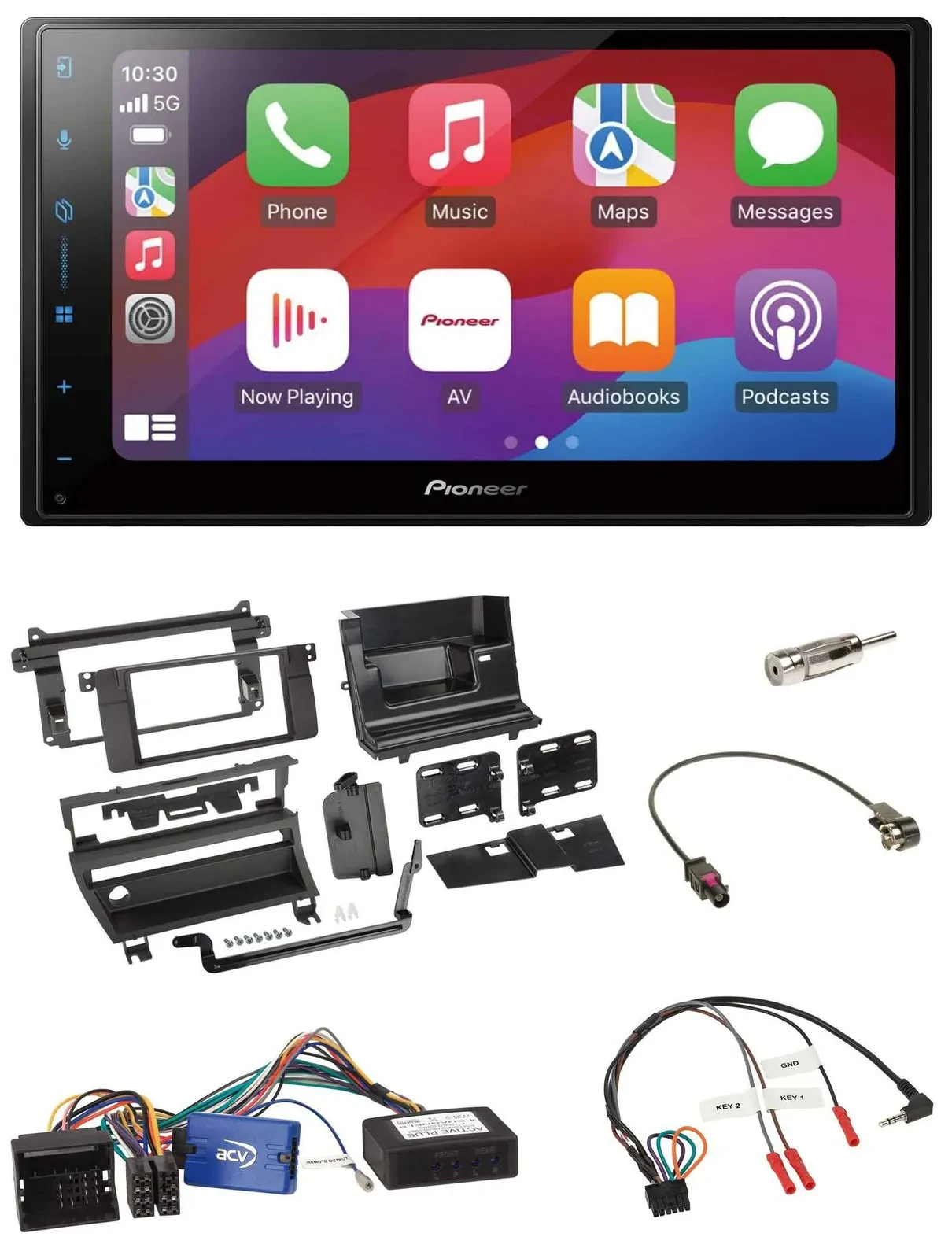 Pioneer DAB USB Lenkrad Bluetooth 2DIN Autoradio für BMW 3er E46 02-06 1 Schalte