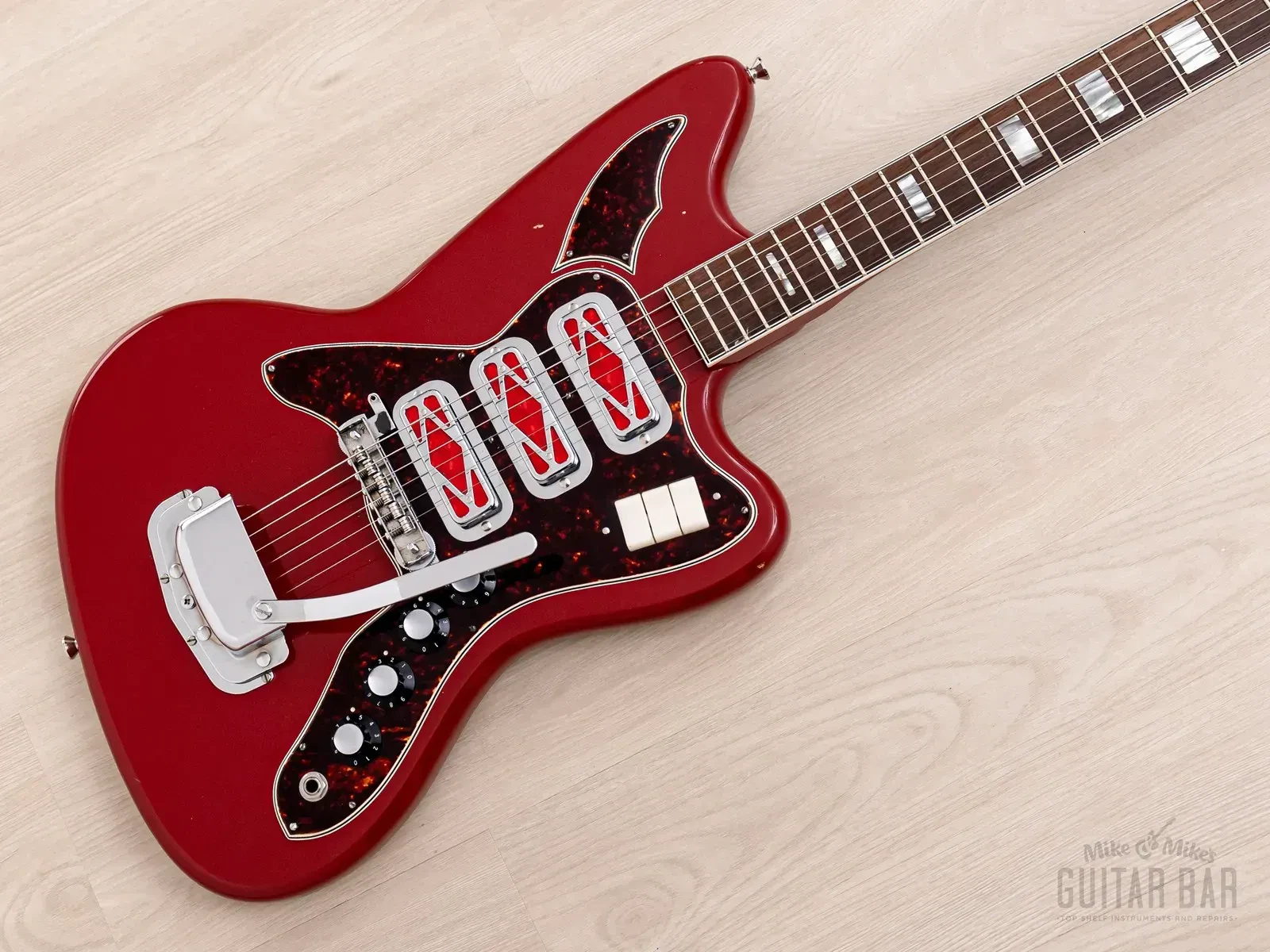 1967 Silvertone 1488 Silhouette Vintage Guitar DeArmond Red Foils, Harmony USA