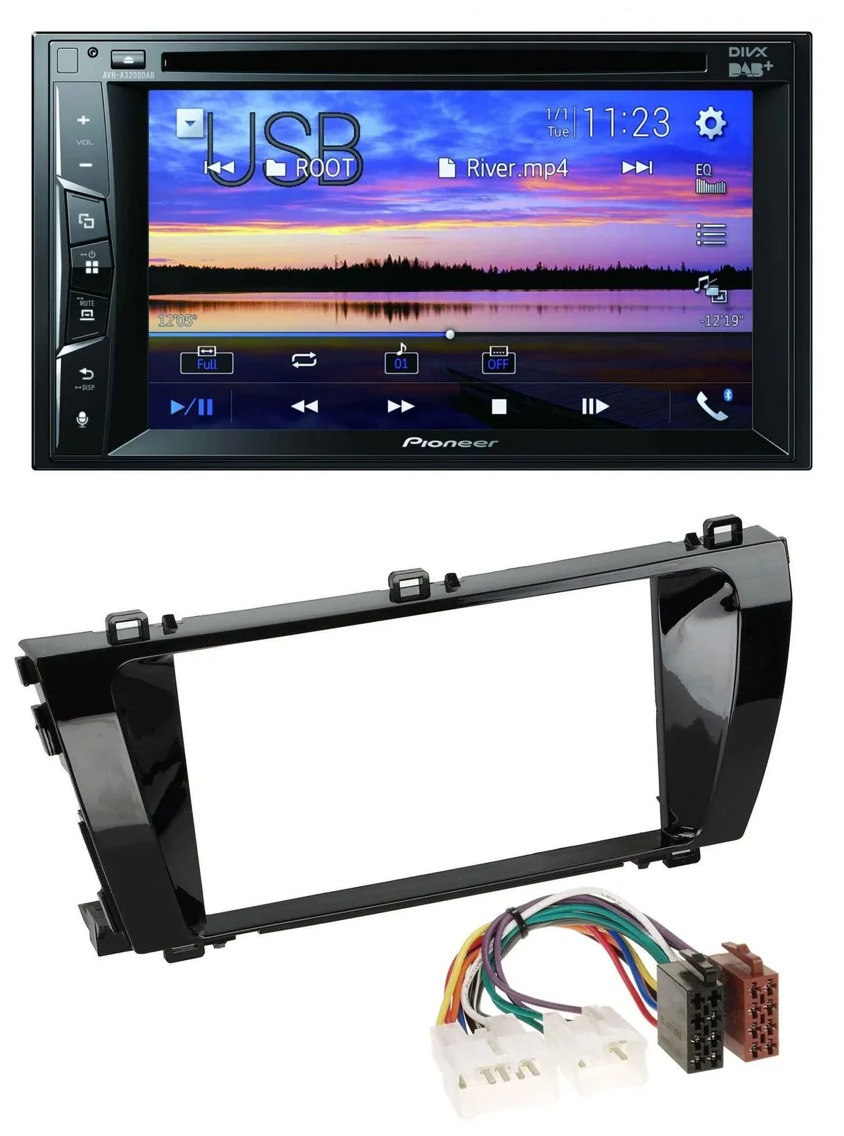 Автомагнитола для Toyota Corolla Pioneer 2-DIN, Bluetooth, USB, DVD, DAB, MP3 (с 2014 г.)