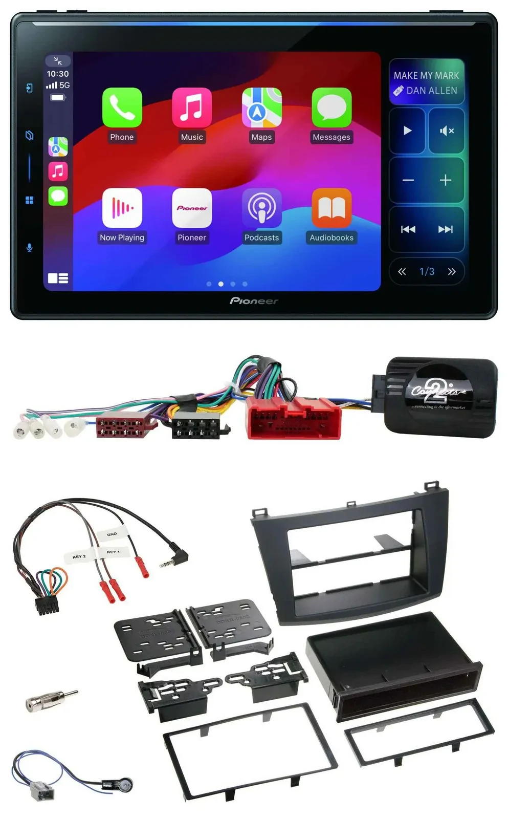 Pioneer Bluetooth DAB Lenkrad USB Autoradio für Mazda 3 2009-2013 Can-Bus
