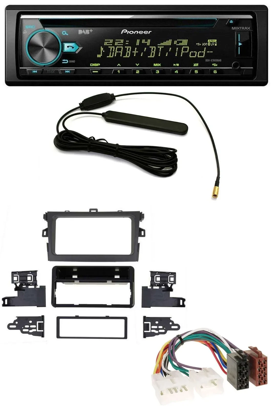 Pioneer CD MP3 AUX DAB USB Autoradio für Toyota Corolla 2009-2012 silber