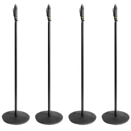 Gravity GMS231HB Black Microphone Mic Stands w One-Hand Clutch 4-Pack