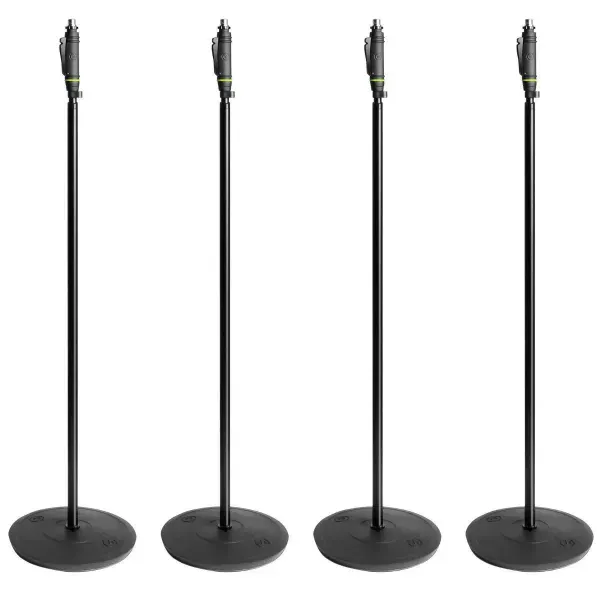 Gravity GMS231HB Black Microphone Mic Stands w One-Hand Clutch 4-Pack