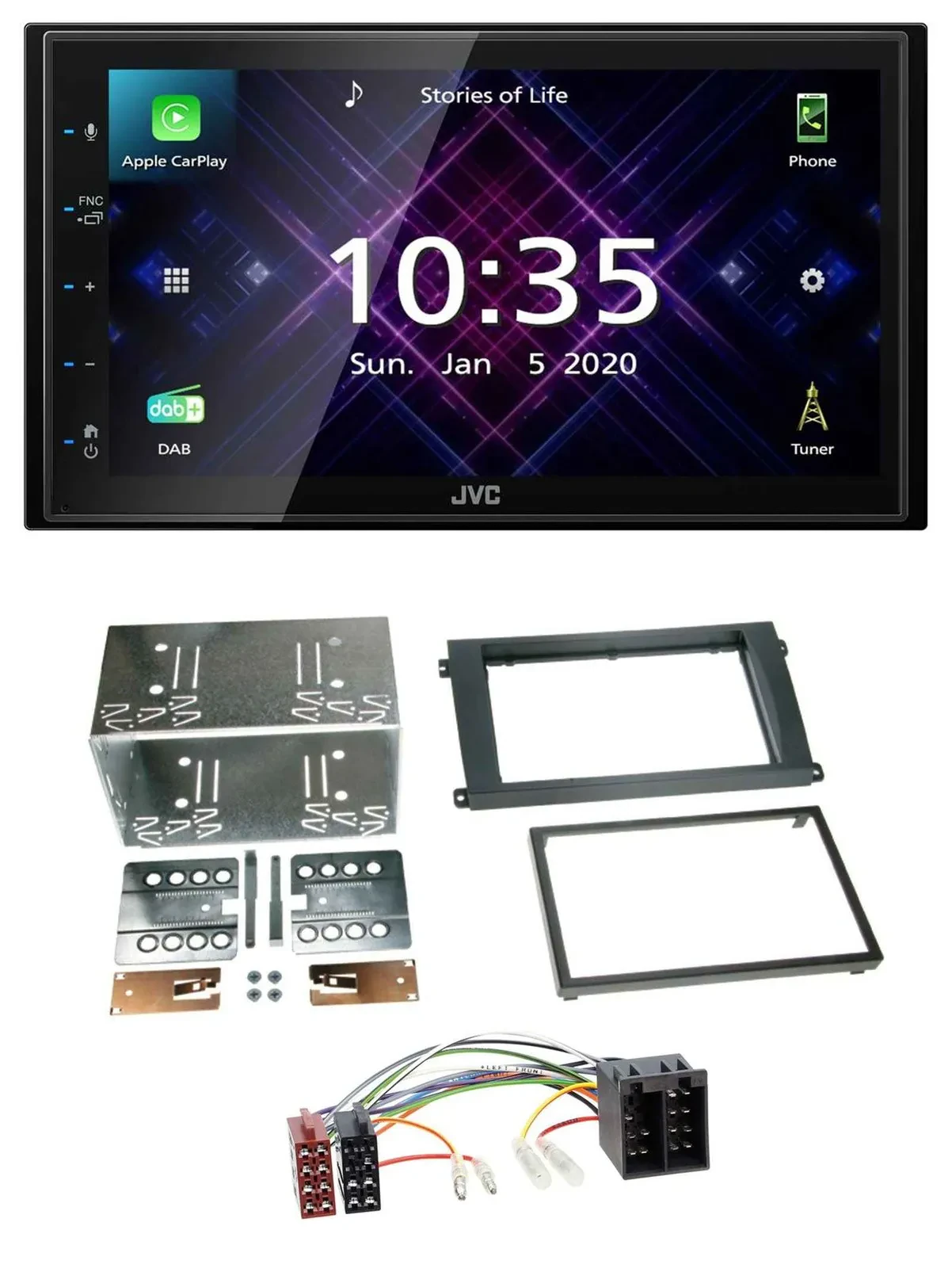 JVC DAB 2DIN MP3 Bluetooth USB Autoradio für Porsche Cayenne 2002-2007