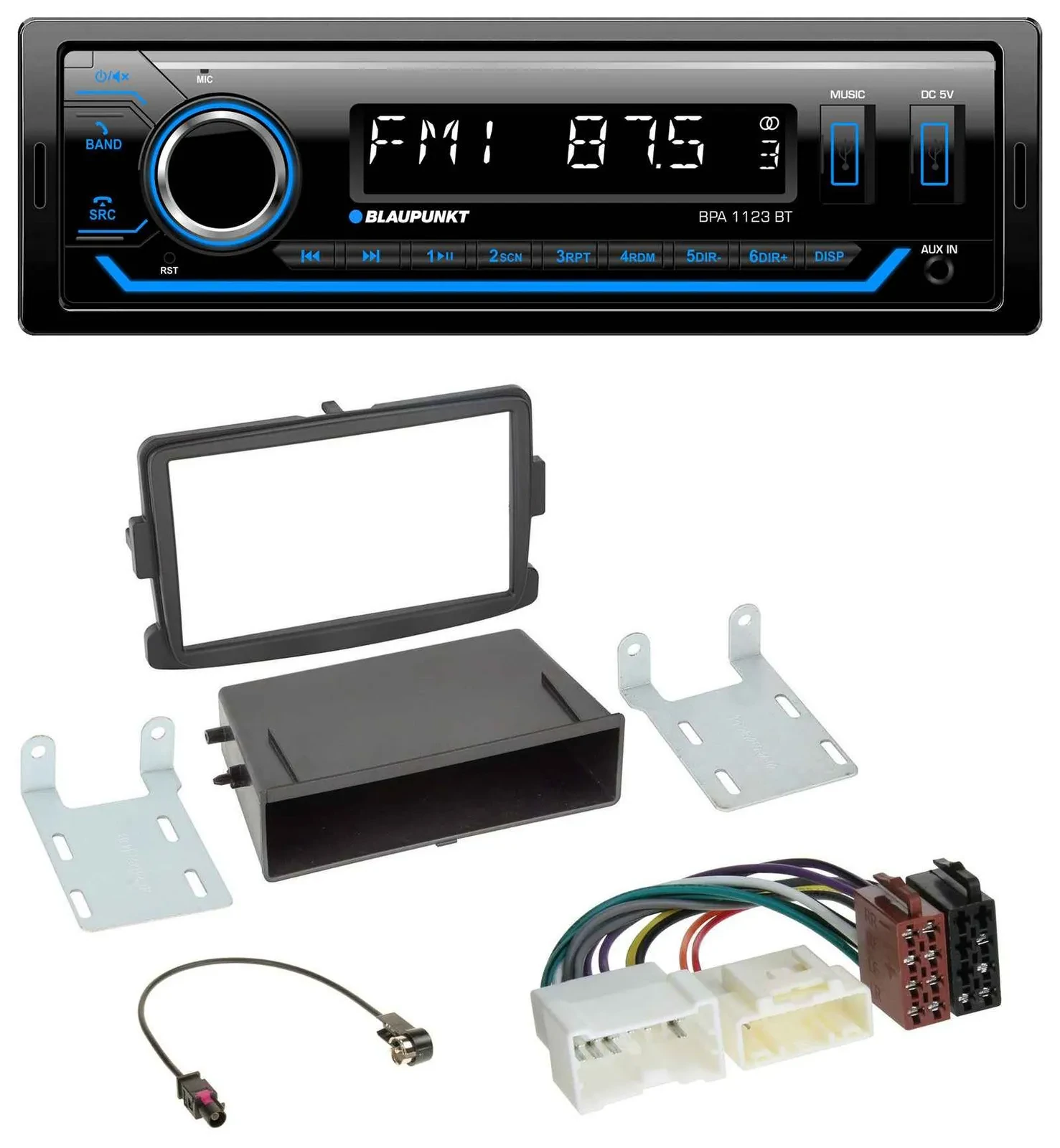 Blaupunkt MP3 Bluetooth USB AUX Autoradio für Dacia Logan Sandero Opel Vivaro