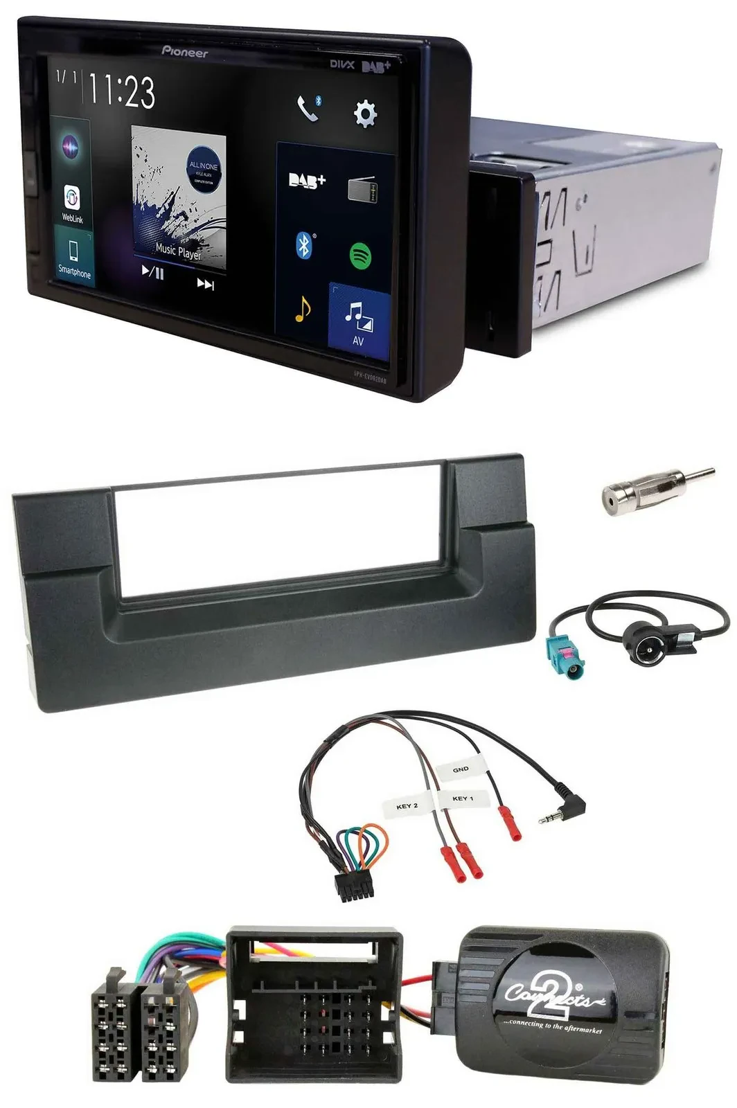 Автомагнитола Pioneer DAB, Bluetooth, USB для BMW 5 серии E39 (2001–2004), поддержка кнопок на руле, для активной аудиосистемы