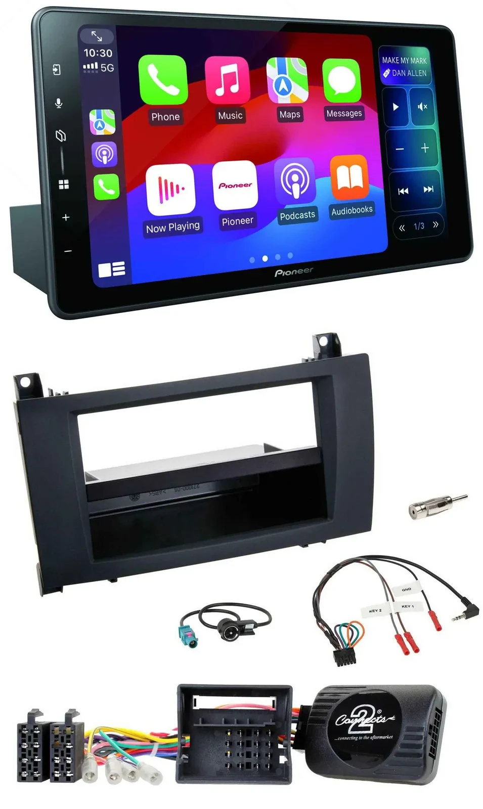 Автомагнитола для Mercedes SLK R171 (2008–2011) Pioneer Bluetooth DAB USB поддержка управления на руле