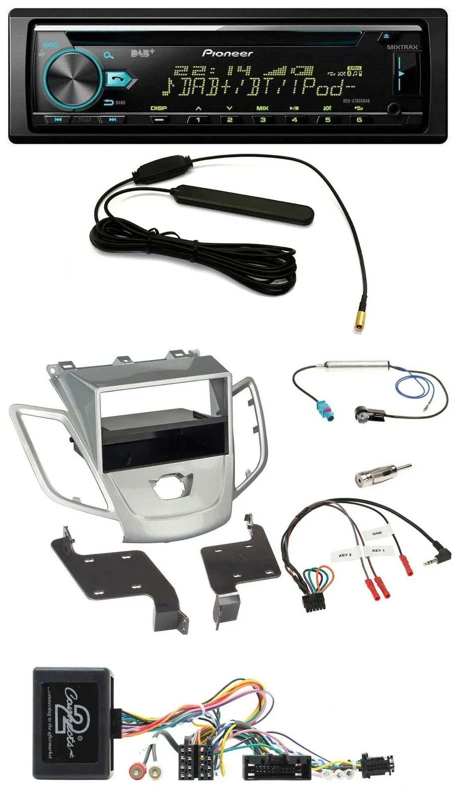 Pioneer CD MP3 Lenkrad DAB USB Autoradio x für Ford Fiesta 2010-13 ohne Display