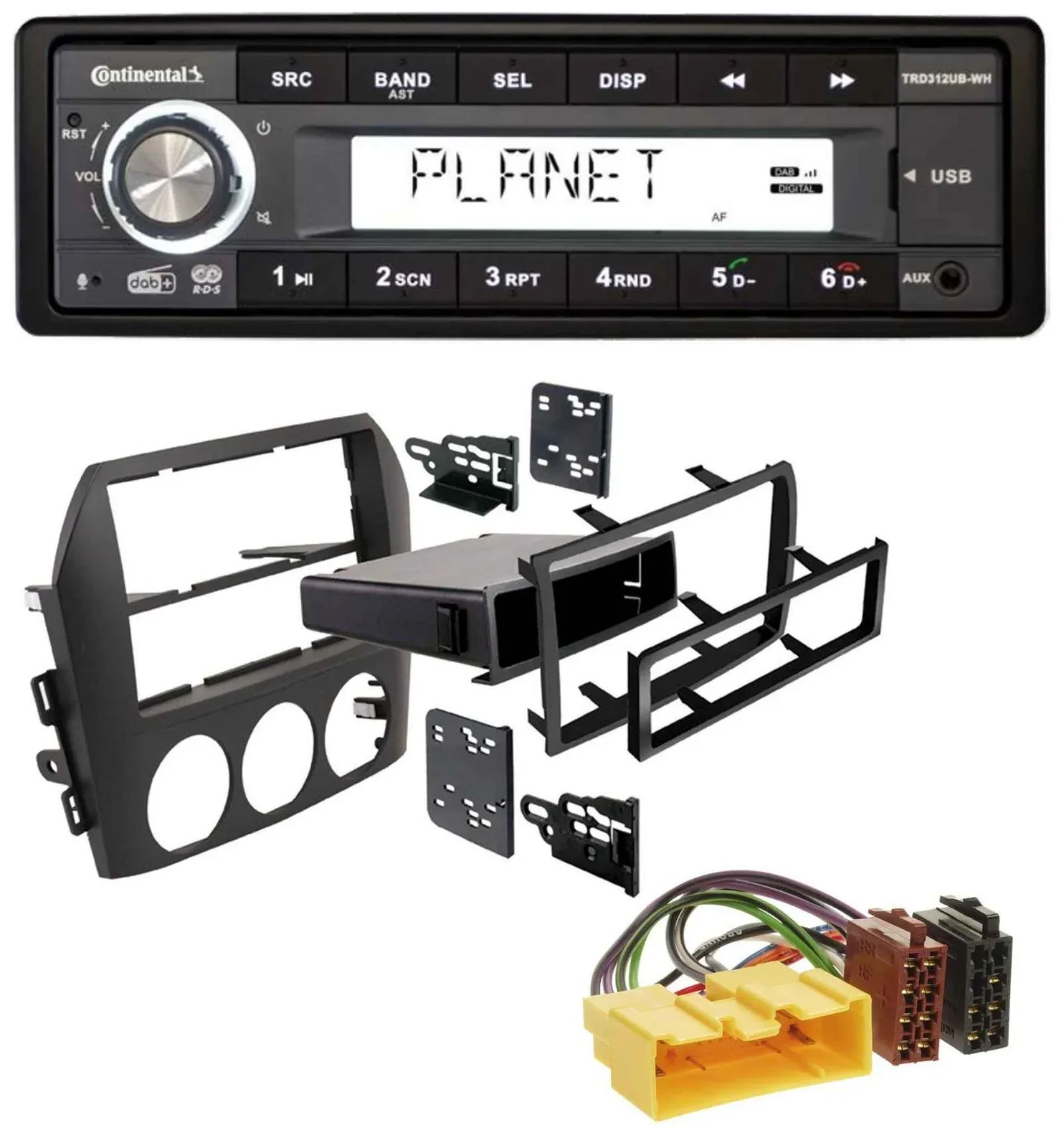 Continental USB 1DIN AUX DAB MP3 Autoradio für Mazda MX-5 (2005-2008)