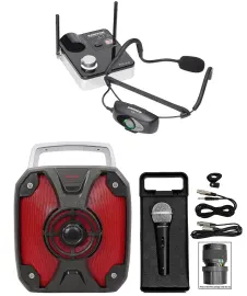 Samson AIRLINE 99M Rechargeable Wireless Fitness Headset+Rockbox+Microphone