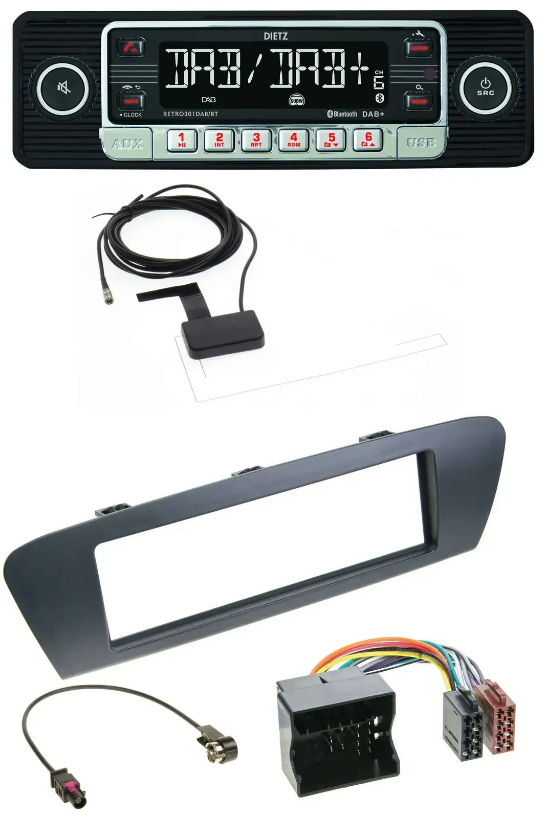 Автомагнитола для Renault Scenic (с 2012) Dietz DAB Bluetooth USB MP3, серый