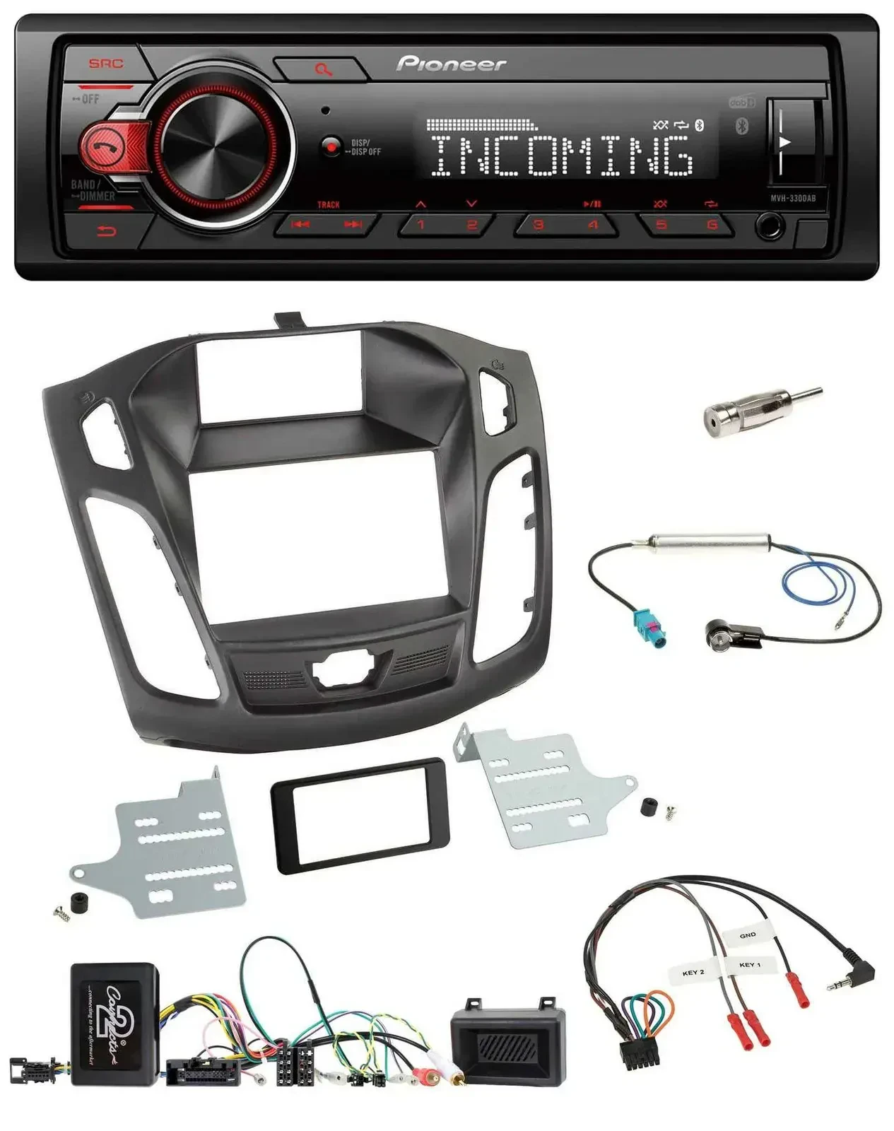 Автомагнитола для Ford Focus DYB 2011–2014 Pioneer Bluetooth, USB, DAB