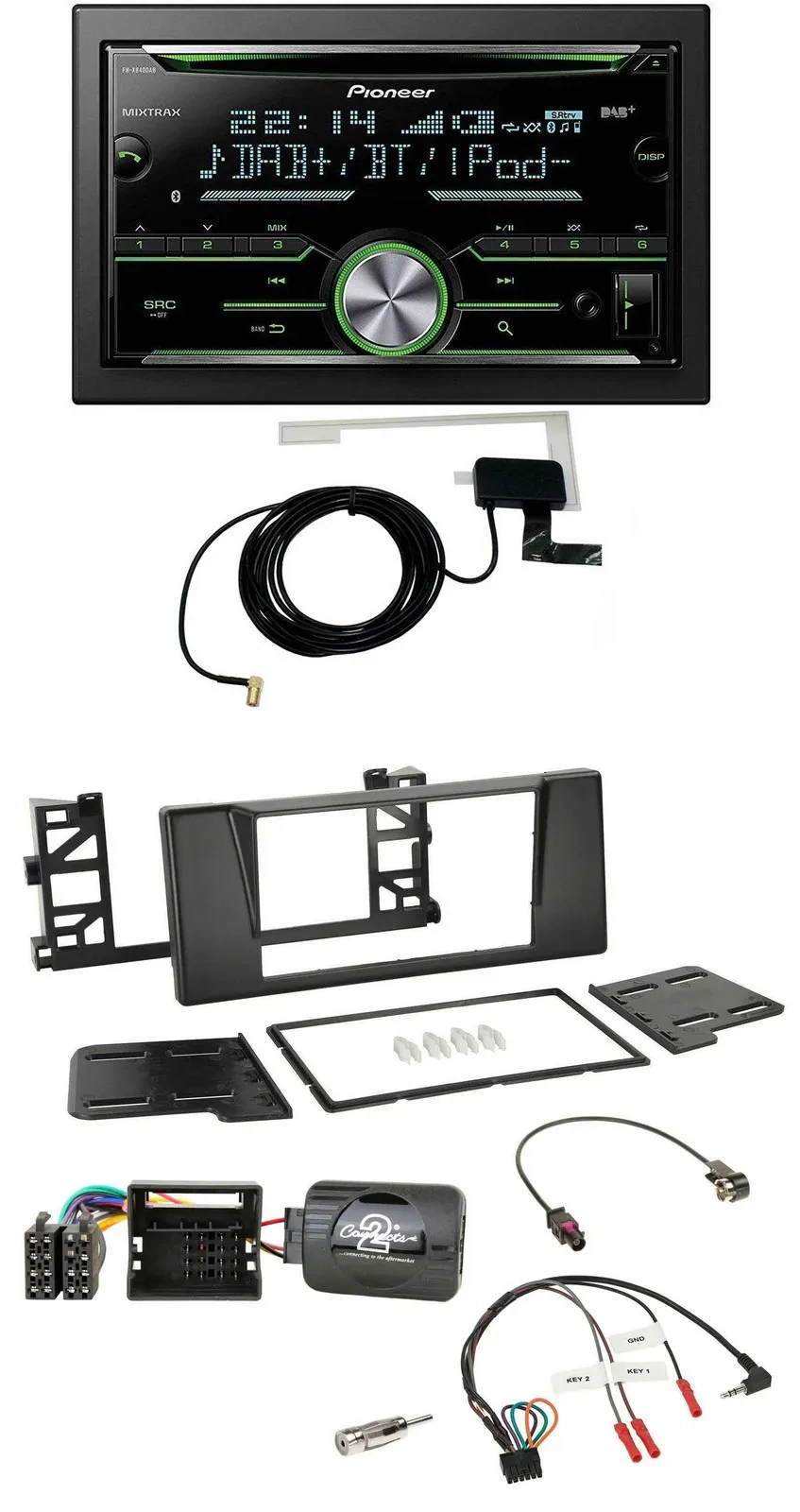 Автомагнитола Pioneer 2-DIN CD/USB Bluetooth DAB для BMW 5 Series E39 (2001–2003)