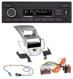 Автомагнитола для Ford Fiesta Blaupunkt 1DIN MP3/AUX/USB, дисплей, серебристый