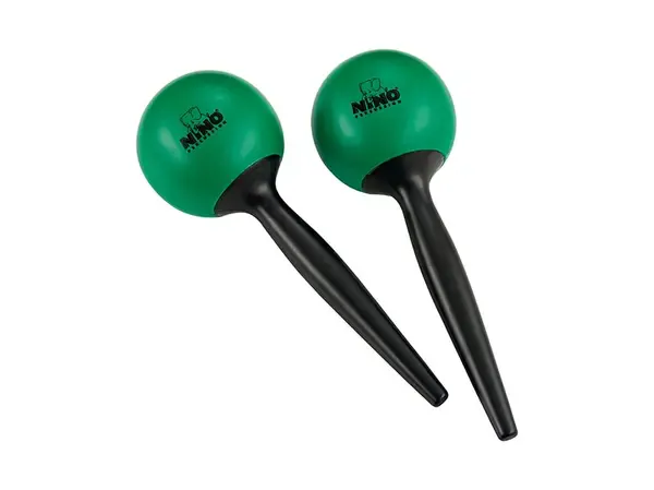 NINO582GR Маракасы пластиковые, круглые на ручке, зеленые, Nino Percussion