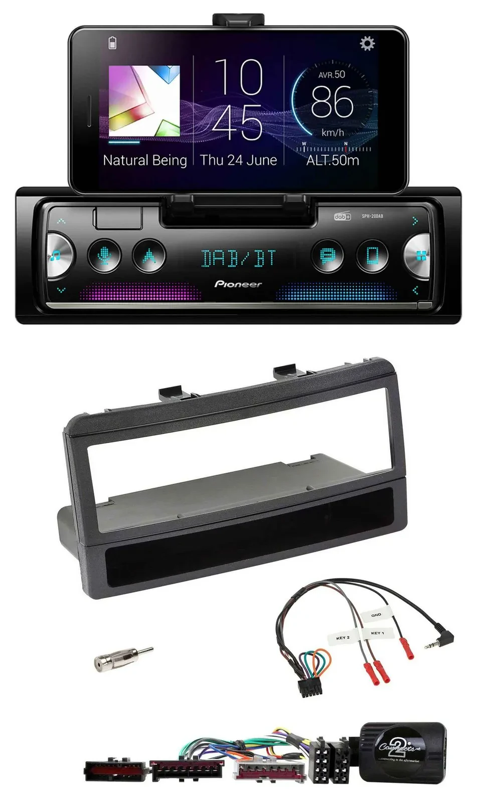 Pioneer USB Lenkrad Bluetooth DAB Autoradio für Ford Focus Escort Fiesta schwarz