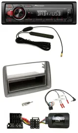 Автомагнитола для Alfa Romeo GT/147 Pioneer 1DIN DAB MP3 USB, серебристая, поддержка управления на руле