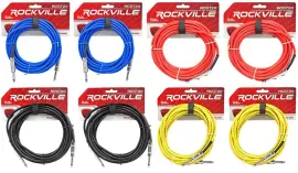 Инструментальный кабель Rockville RCGT20 Multicolor 6.1 м (8 штук)