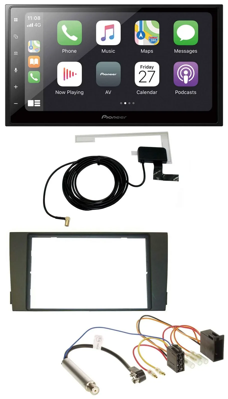 Pioneer USB MP3 2DIN Bluetooth DAB Autoradio für Audi A6 C5 2001-2005 ISO