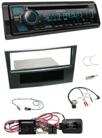 Kenwood Bluetooth USB CD Lenkrad DAB Autoradio für Opel Corsa D Schwarz 09-14