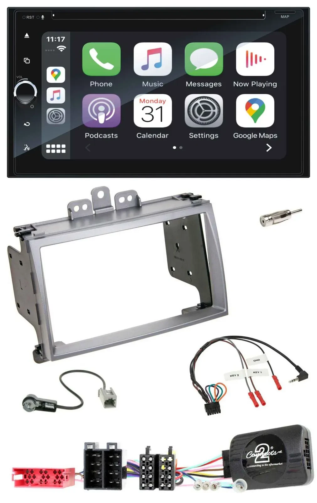 Blaupunkt DAB Lenkrad TMC Bluetooth USB 2DIN Navigation für Hyundai i20 2009-201