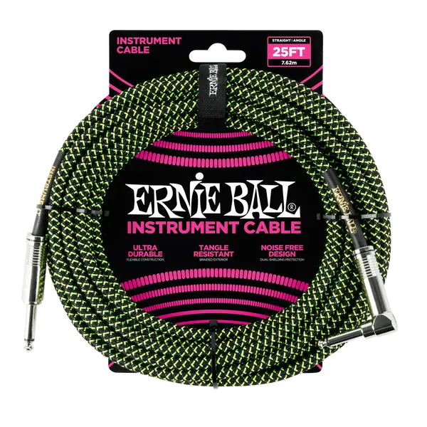 Инструментальный кабель Ernie Ball 6066 7.5м Braided Green