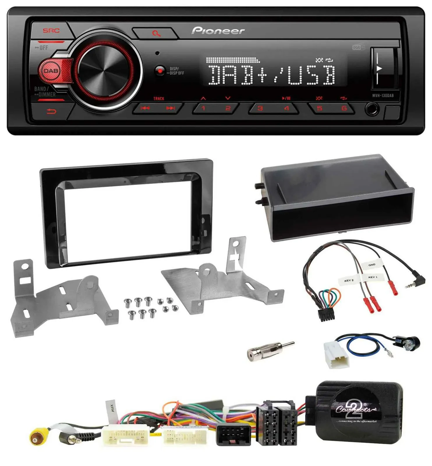 Pioneer MP3 1DIN DAB USB Lenkrad Autoradio für Toyota Aygo ab 2022 AB7 Klavierla