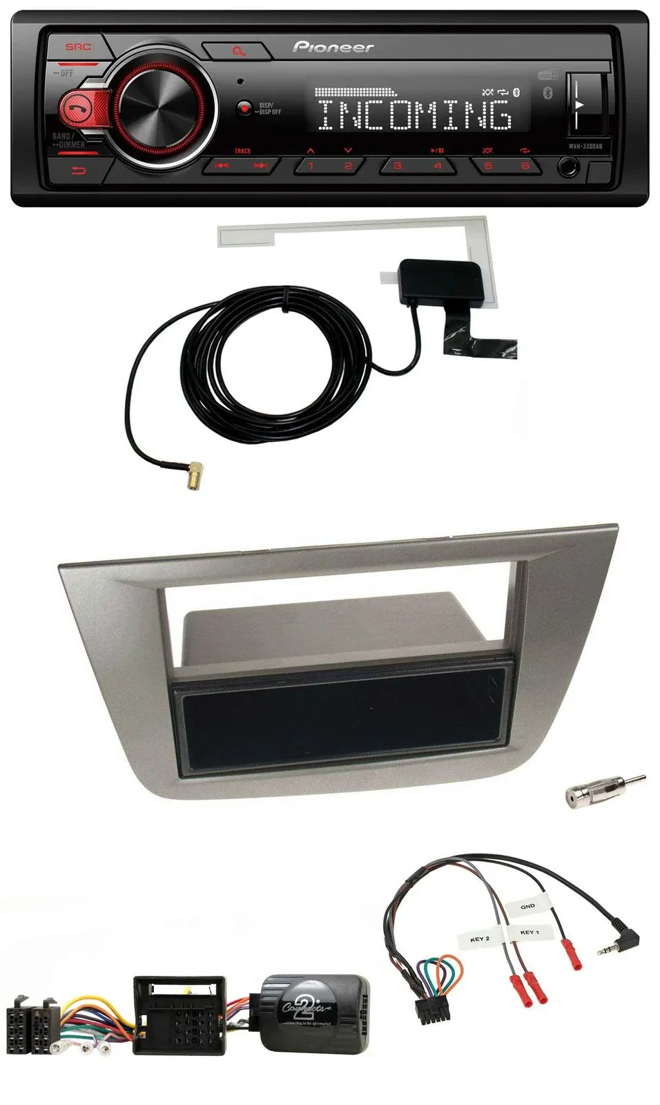 Автомагнитола Pioneer USB DAB Bluetooth для Seat Toledo/Altea (2004–2009) антрацит