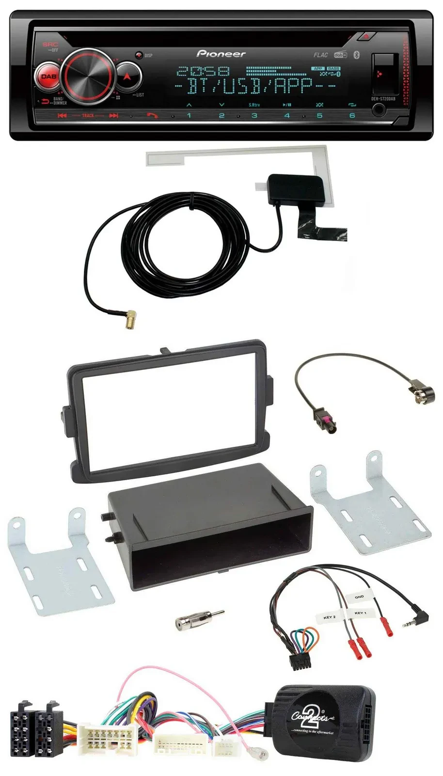 Автомагнитола для Dacia Logan/Sandero Pioneer DAB, CD, USB, Bluetooth, поддержка управления на руле