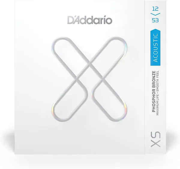 Струны для акустической гитары D'Addario XSAPB1253 12-53, фосфорная бронза с покрытием XS