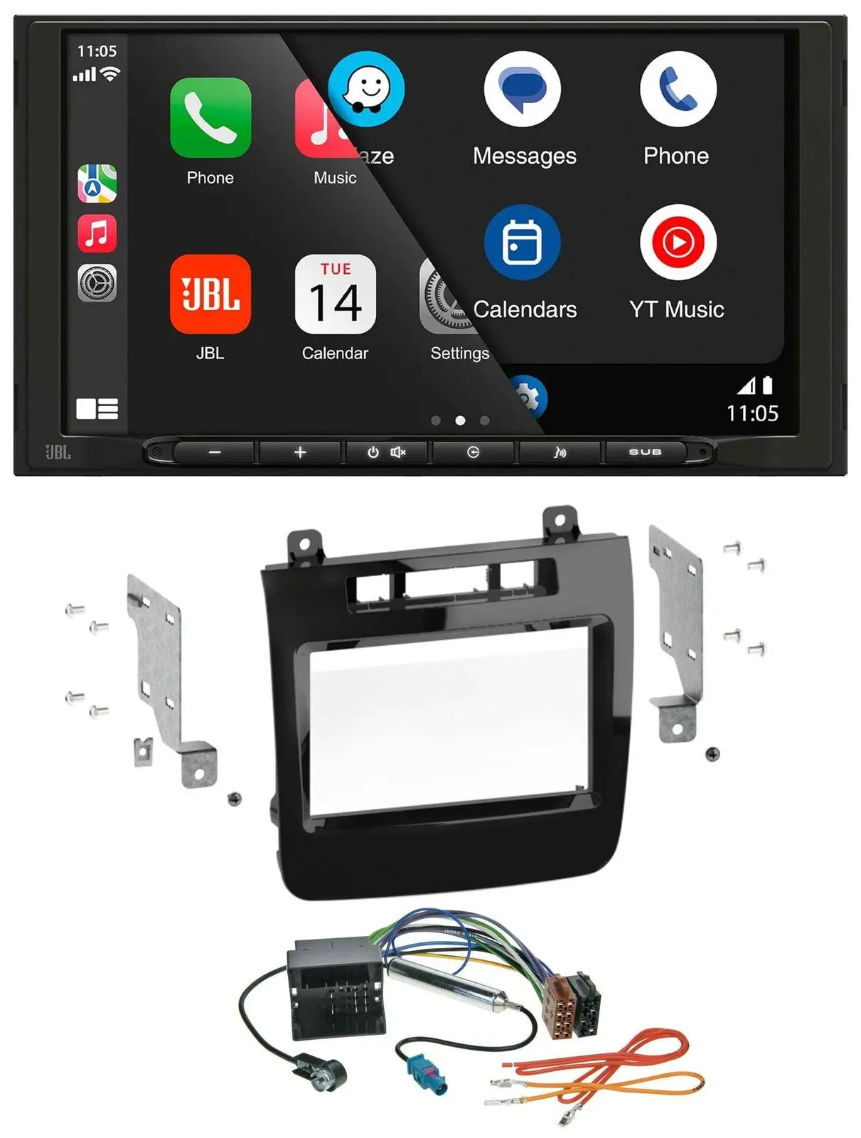 JBL MP3 DAB Bluetooth USB 2DIN Autoradio für VW Touareg (2010-2014)