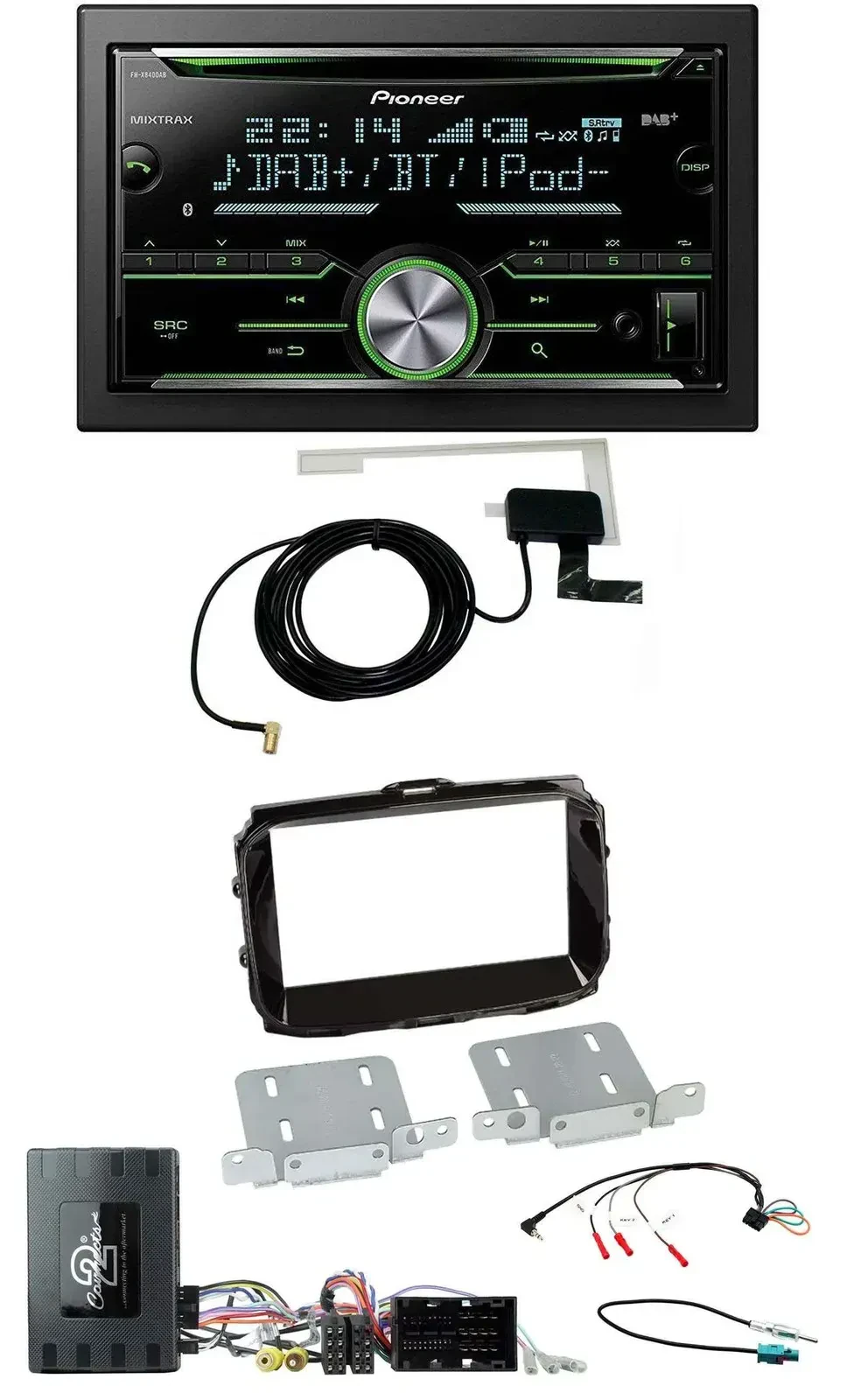 Автомагнитола Pioneer 2DIN CD USB Bluetooth DAB для Alfa Romeo Giulietta (2014–2021) с поддержкой управления на руле