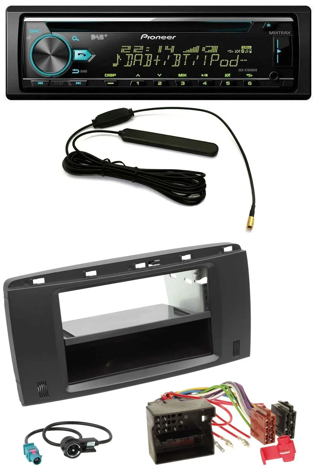 Pioneer CD MP3 AUX DAB USB Autoradio für Mercedes R-Klasse (W251, 05-12)