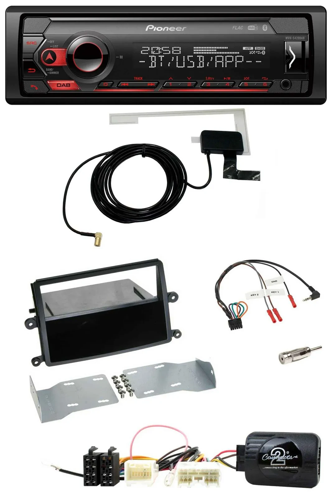 Pioneer DAB USB Lenkrad Bluetooth Autoradio für Mitsubishi L200 2006-2015