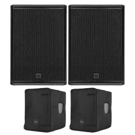 RCF SUB 705-AS MK3 15" Active Powered Subwoofers Subs Pair w Covers Package