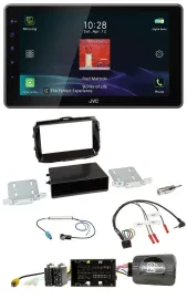 JVC DAB Lenkrad Bluetooth USB Autoradio für Alfa Giulietta 13-21 piano-schwarz