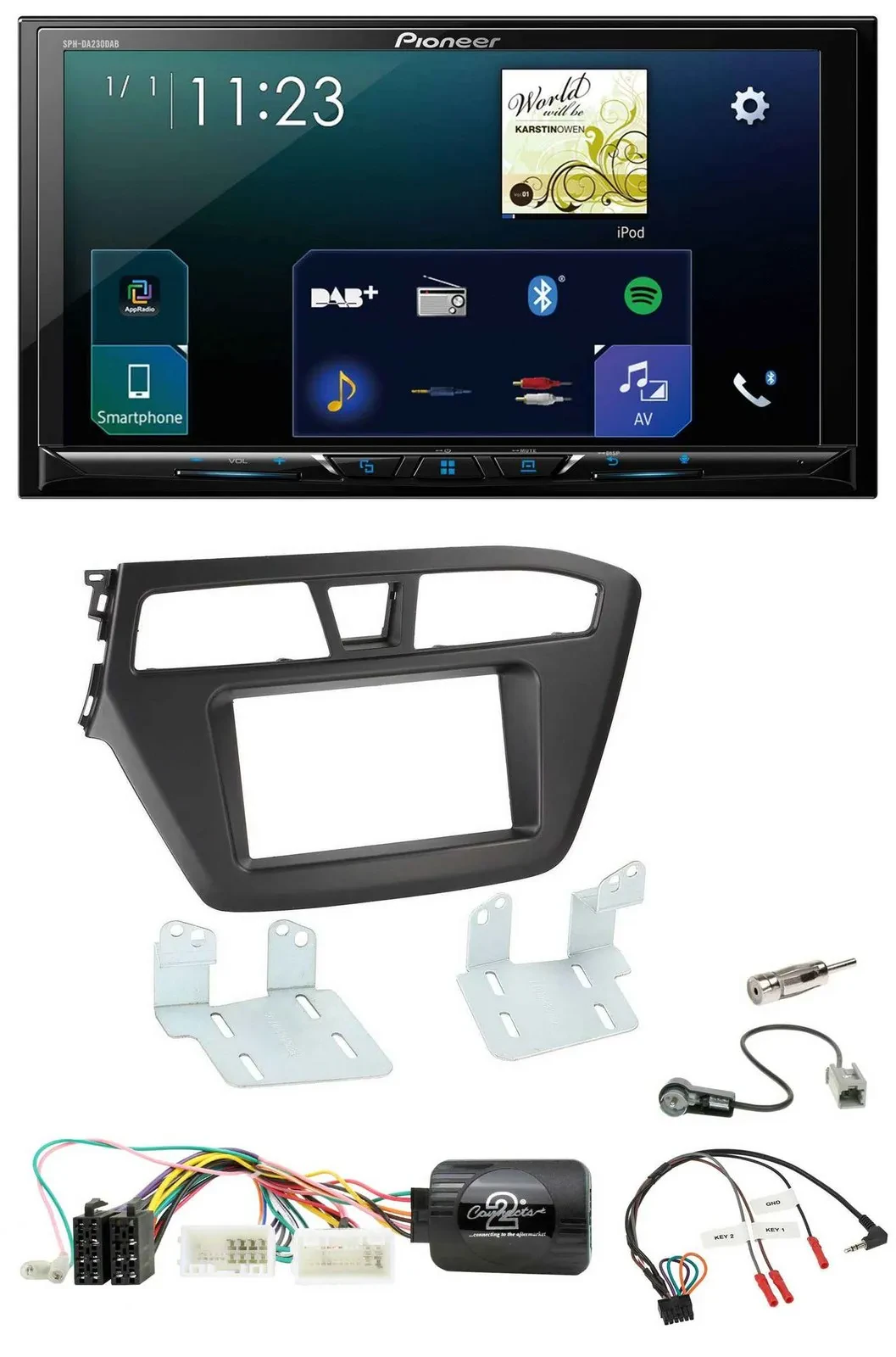 Автомагнитола для Hyundai i20 (с 2015) Pioneer 2DIN, DAB, Bluetooth, USB