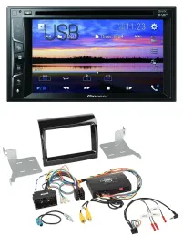 Pioneer Bluetooth 2DIN USB DVD DAB Lenkrad Autoradio für Fiat Citroen Peugeot In