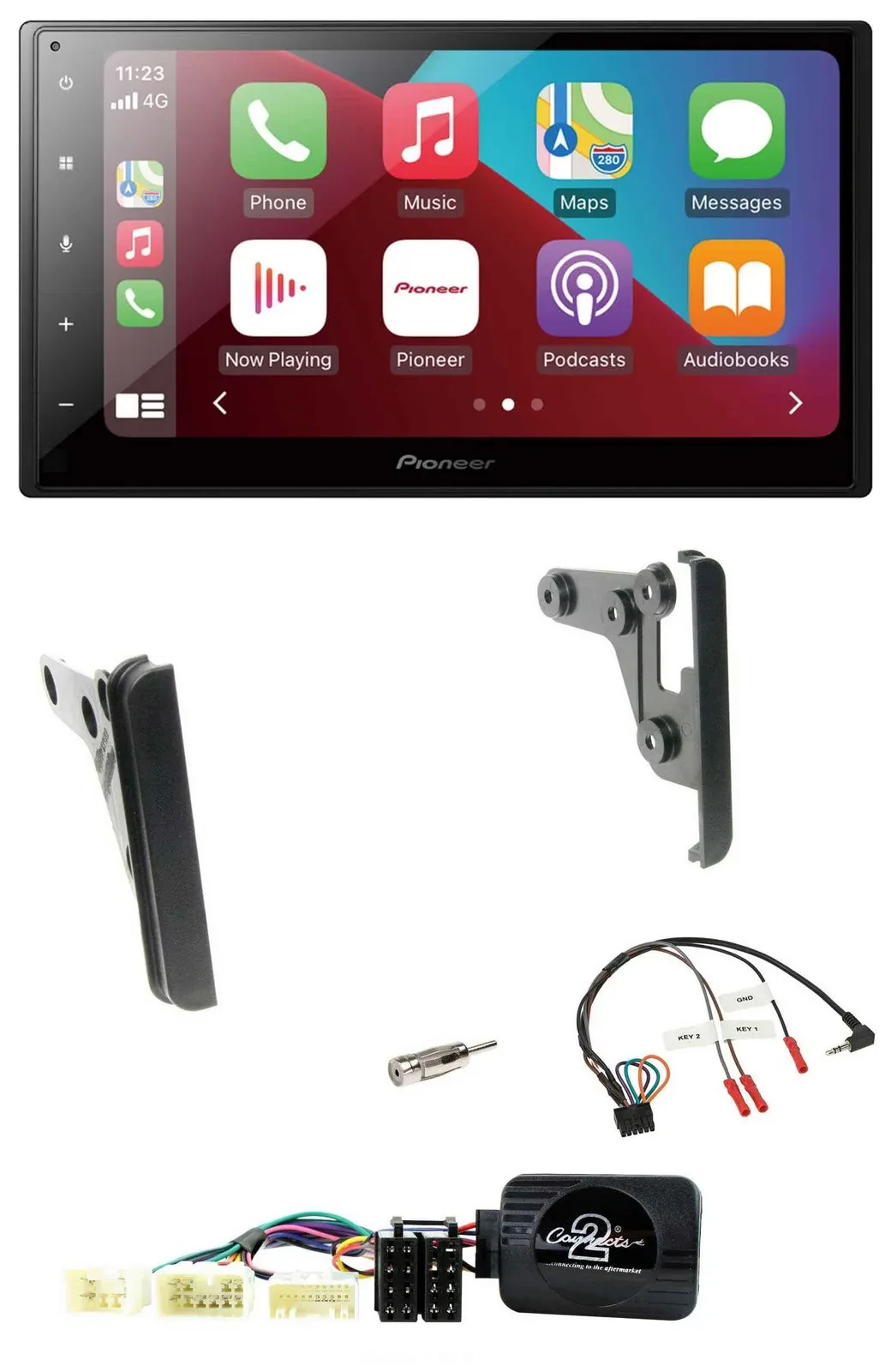 Автомагнитола Pioneer 2DIN DAB Bluetooth USB для Toyota RAV4 2001–2005, поддержка кнопок на руле