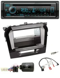 Автомагнитола Kenwood Bluetooth, DAB, USB, CD для Suzuki Vitara (с 2015), черный глянец